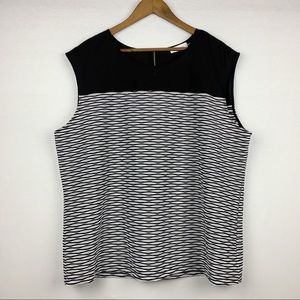 Calvin Klein Sheer Black & White Zip Back Tunic